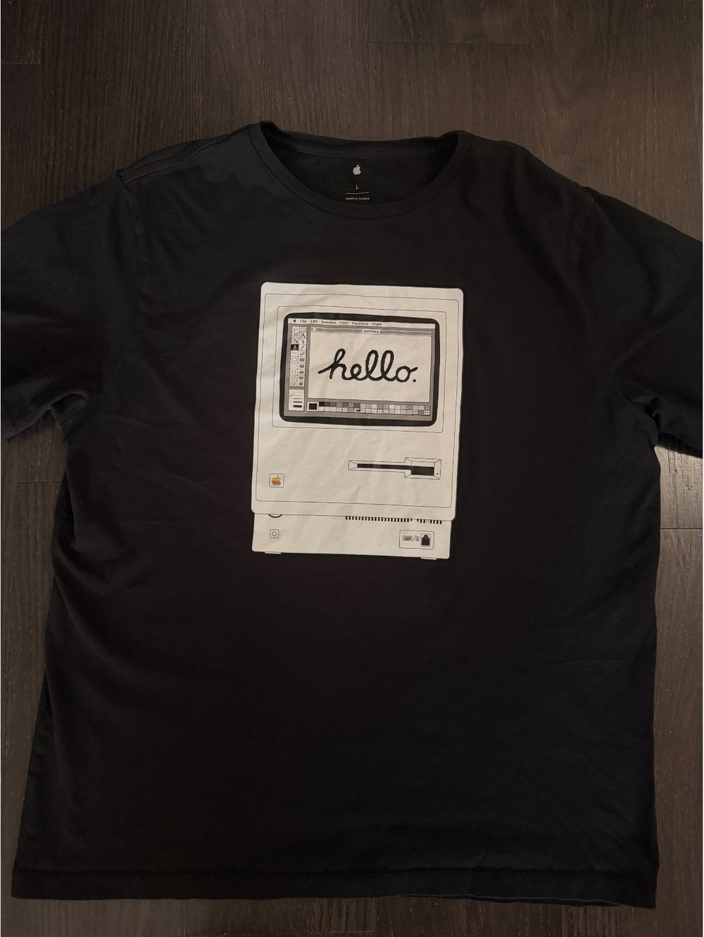 Official Apple Macintosh "Hello" Graphic T-Shirt L
